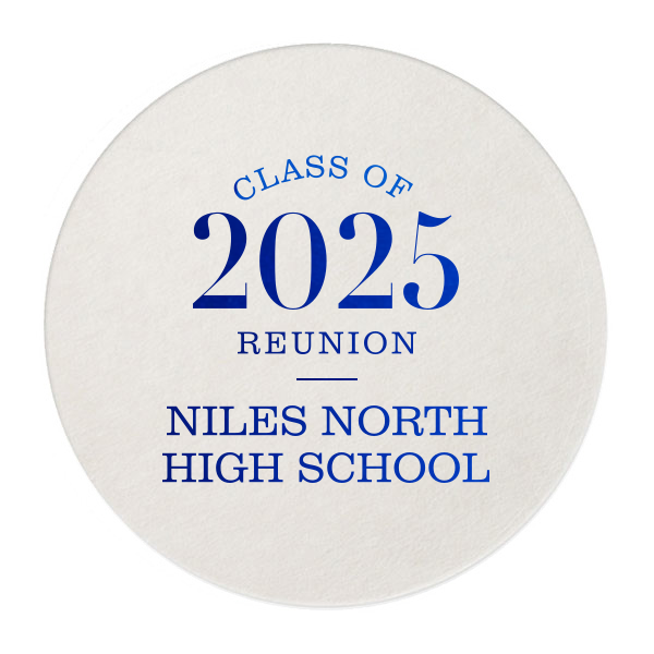 ForYourParty's personalized White Square Coaster with Shiny Royal Blue Foil will give your party the personalized touch every host desires.