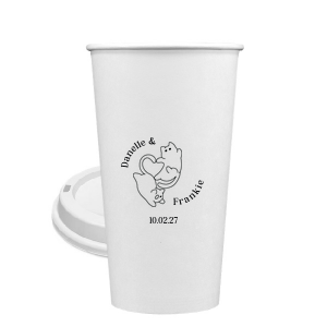 Unite in love with the Cat Tails of Love Wedding Cup, where two cats entwine tails to form a heart. Arched around the design you can customize with the couple's names and below the date of your union.
