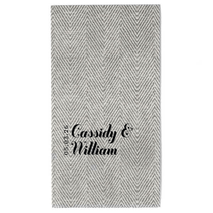 ForYourParty's personalized Herringbone Gray Onyx Cocktail Napkin with Matte Black Foil will impress guests like no other. Make this party unforgettable.