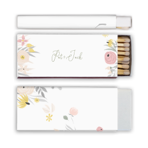 ForYourParty's elegant White Classic Custom Photo Matchbox with Matte Army Green Ink Digital Print Colors and Matte Fuchsia Ink Digital Print Colors will add that special attention to detail that cannot be overlooked.