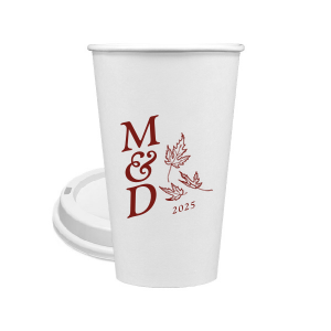 The ever-popular 16 oz Frost Flex Cup with Matte Dark Magenta Ink has a Three Leaves graphic and is good for use in Floral, Holiday, Thanksgiving themed parties and can be customized to complement every last detail of your party.