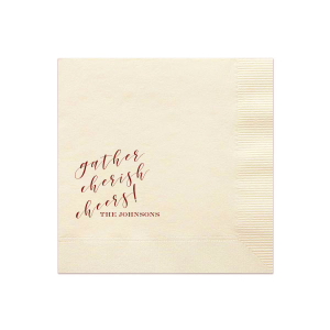 ForYourParty's elegant Leaf Sand Cocktail Napkin with Matte Merlot Foil can't be beat. Showcase your style in every detail of your party's theme!