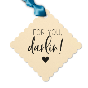 Our personalized Natural Frost White Large Scalloped Gift Tag with Shiny Champagne Foil has a Solid Heart graphic and is good for use in Wedding, Hearts, Anniversary themed parties and are a must-have for your next event—whatever the celebration!
