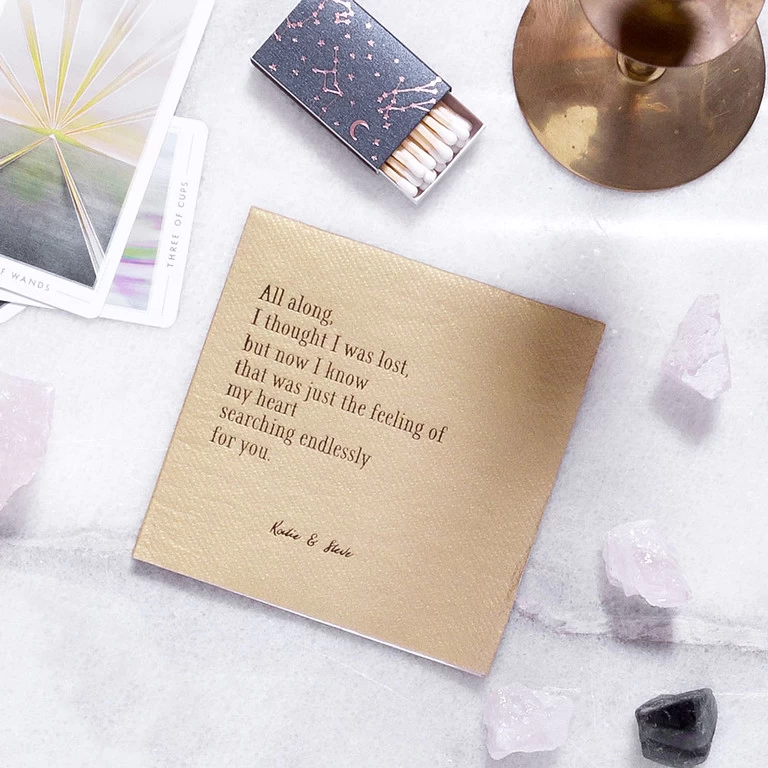 add a meaningful quote to your bachelorette party cocktail napkins with For Your Party