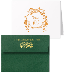 Express heartfelt thanks with the Rustic Floral Thank You Card, where a ring of hand-drawn blooms and foliage tenderly encircles a gracious 'thank you.' Paired with an envelope adorned by a matching floral motif, it's an embodiment of appreciation in full bloom.