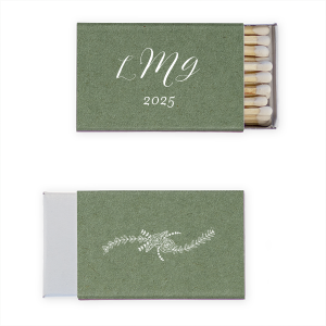 Illuminate your event with Monogram Floral Match, featuring a contemporary monogram and year set against a backdrop of hand-drawn florals. The reverse side's peony-centered cascade adds a stroke of natural beauty, striking a perfect match with sophisticated charm.