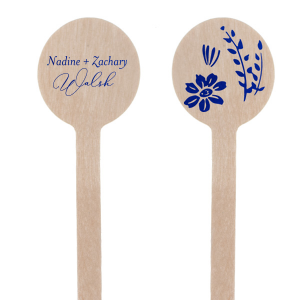 Our beautiful custom Shiny Royal Blue Round Stir Stick with Shiny Royal Blue Foil has a Garden Flower Accent graphic and is good for use in Floral, Accents themed parties and couldn't be more perfect. It's time to show off your impeccable taste.