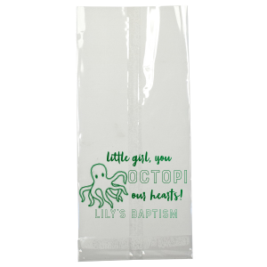 Our personalized White Cookie Bag with Shiny Leaf Foil has a Octopus graphic and is good for use in Beach/Nautical, Animals, Kid Birthday themed parties and can be customized to complement every last detail of your party.
