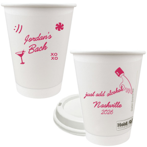 Add a splash of fun to the festivities with the Sassy Spirits Bachelorette Cup, personalized with the bride-to-be's name in script, and adorned with playful symbols like "XOXO," a martini glass, and a smiley face. The flip side's "Just add alcohol" mantra and hand line drawing, customizable with your party's location and date, promise a night of merriment and memories.