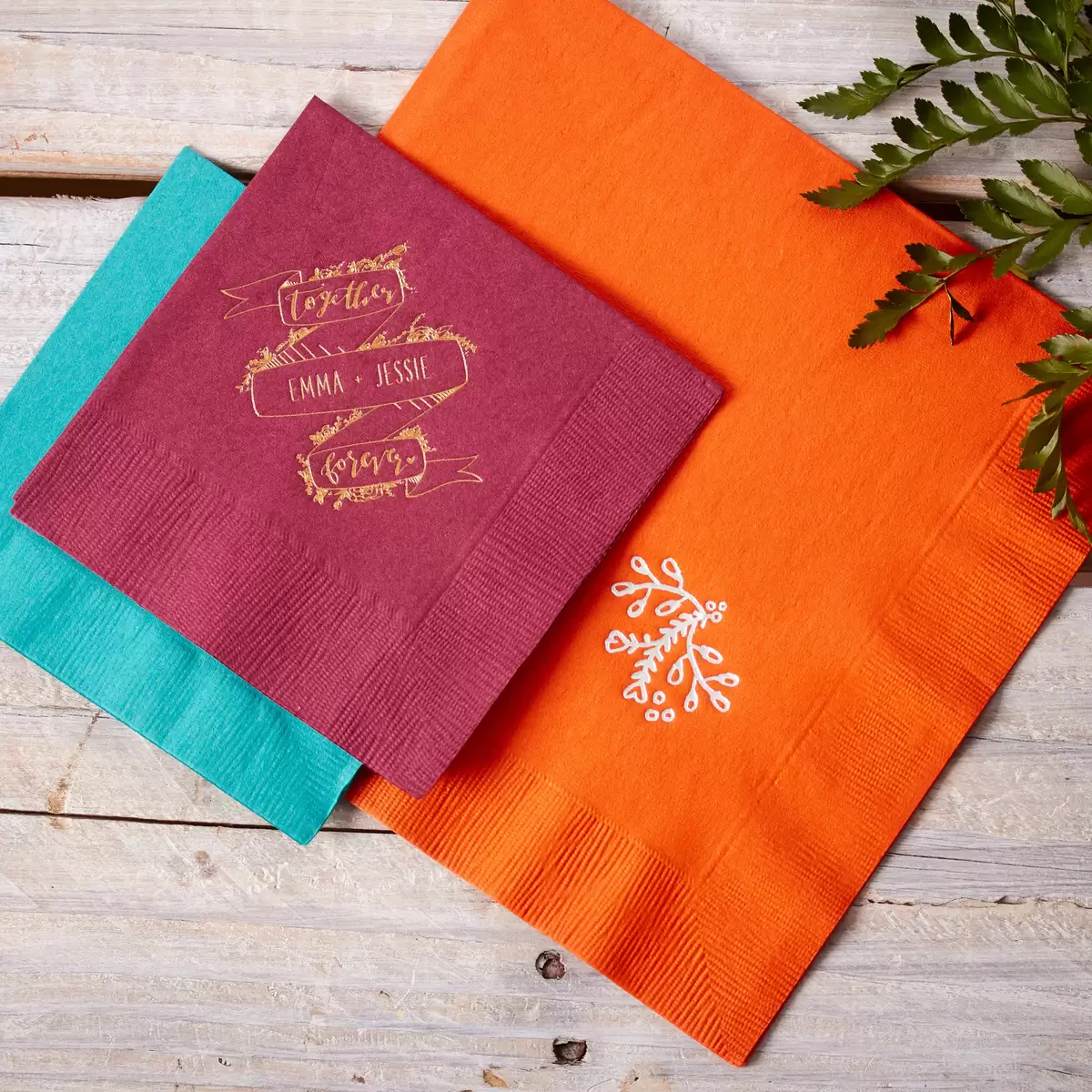 personalized wedding napkins for fall