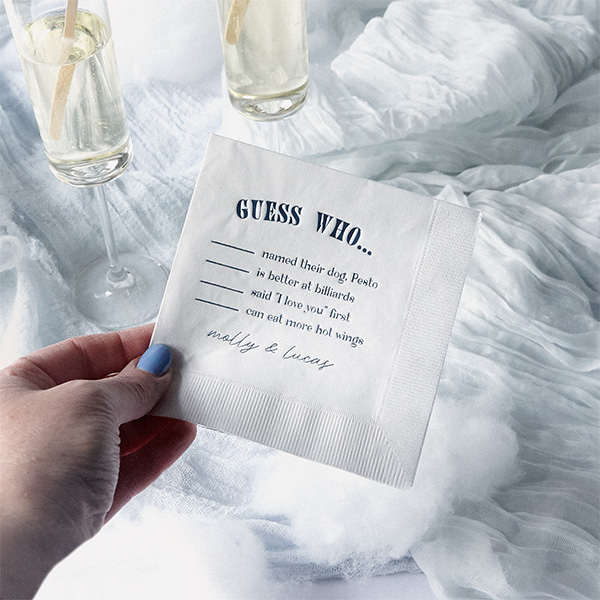 Guess Who Game Napkin 