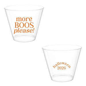 Celebrate Halloween with the More Boos Please Cup. Personalize with the year, and get ready to cheers in style with this modern Halloween party accessory. Perfect for office Halloween parties or at home spooky events. 
