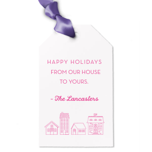 Personalized Stardream Jupiter Red Luggage Gift Tag with Matte White Foil has a Group House Outline graphic and is good for use in Home themed parties and can't be beat. Showcase your style in every detail of your party's theme!