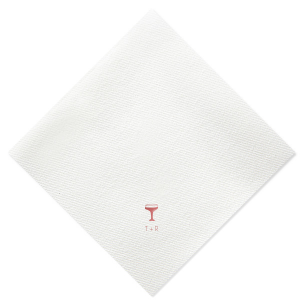Elevate your celebration with the Minimal Cocktail Glass Napkin, featuring the elegant silhouette of a cocktail glass. Below the chic design, tailor this essential with your initials, making it a perfect addition to weddings, engagement parties, or milestone birthdays.