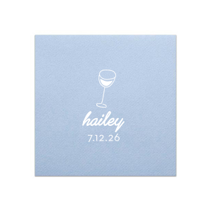 Minimal Bridal Shower Wine Glass Napkin