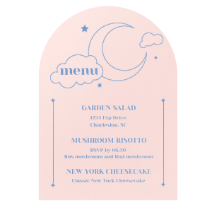 Over the Moon Menu