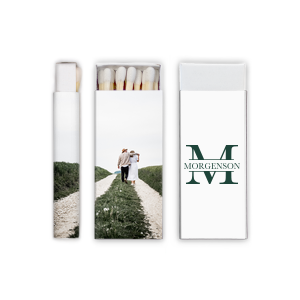 ForYourParty's elegant White Candle Custom Photo Matchbox with Matte Spruce Ink Digital Print Colors can be personalized to match your party's exact theme and tempo.