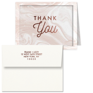 Make your gratitude stand out with the Simple Block Script Thank You Card, with a "Thank You" dressed in its script best. It's a stylishly chic acknowledgment of the love and generosity shared on your special day