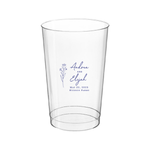 Embrace nature’s charm with the Wildflower Couple Names Wedding Cup, featuring a delicate wildflower stalk alongside the couple’s names in a simple, organic script. Perfect for celebrations that revel in the beauty of the outdoors and natural elegance, this cup subtly includes the event date and location.