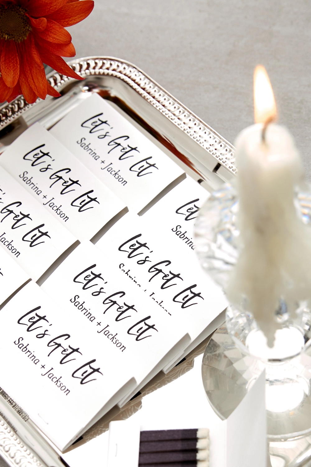 custom 40 strike matches as inexpensive party favors