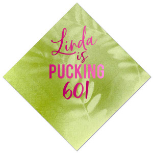 Our beautiful custom Leaf Fern Patterned Cocktail Napkin with Shiny Fuchsia Foil can be personalized to match your party's exact theme and tempo.