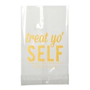 Indulge your guests with the Treat Yo Self Bag echoing the iconic catchphrase. This delightful gift bag, with room for a custom gratitude message, transforms party favors into a cherished, whimsical token.