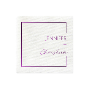 ForYourParty's chic White Cocktail Napkin with Shiny Amethyst Foil couldn't be more perfect. It's time to show off your impeccable taste.