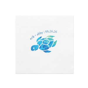 Our custom White Borderless Custom Photo + Foil Cocktail Napkin with Shiny Royal Blue Foil can be personalized to match your party's exact theme and tempo.