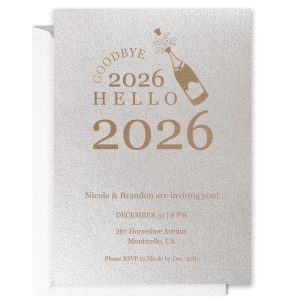 Be creative and invite your guests with this amazing-looking Champagne Hello New Year Invite. It definitely comes together with a good vibe that your guests will love.