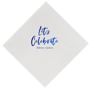 Sprinkle cheer across your tables with the Festive Let's Celebrate Wedding Napkin. Bold and bright script sets off the party vibe, while your names and date below keep the memories close. A spirited touch for a day to remember!