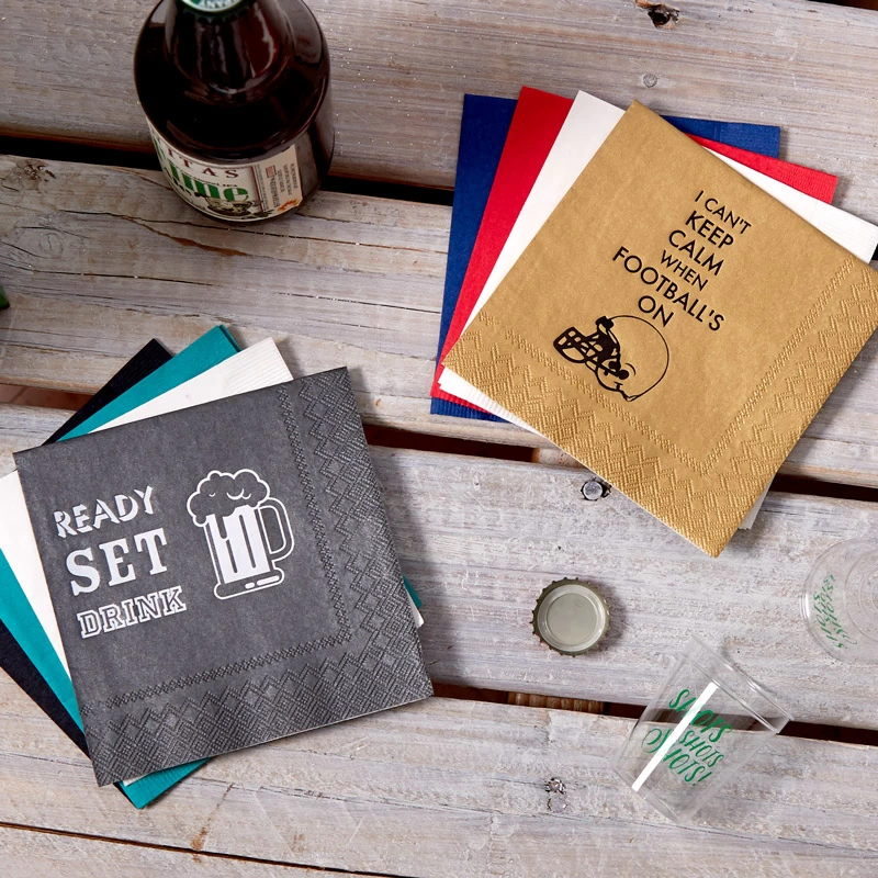 custom tailgate party napkins are a game winning choice!