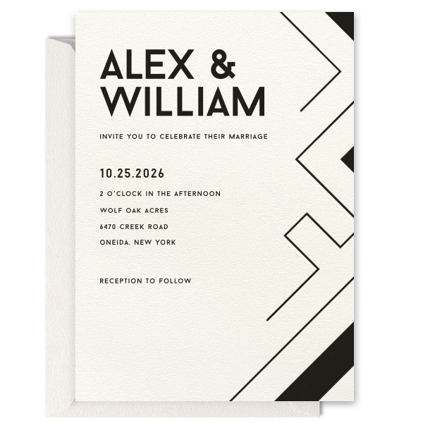Line Work Maze Wedding Invitation