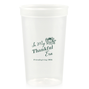 Show off your good graces with the In My Thankful Era Cup. Featuring a classic cornucopia design, this cup is easy to customize into a stylish accessory appropriate for any family holiday dinner. 