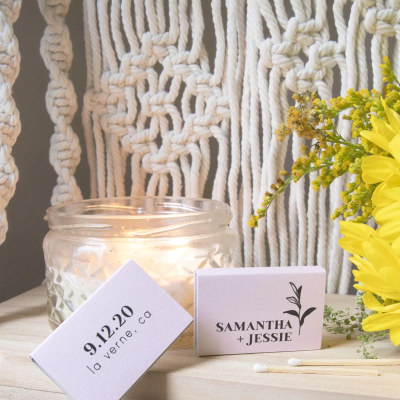 create personalized matches for your wedding favors with For Your Party