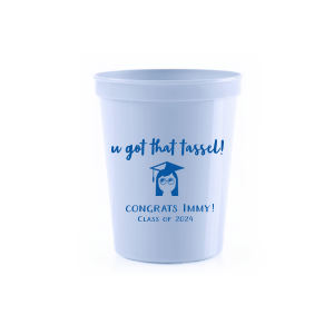 Personalized Heck Yes Stadium Cup 16 0z Customized Grad Hat Cups