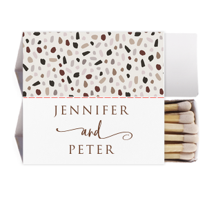 Our beautiful custom White Mini Custom Photo Matchbox with Matte Chocolate Ink Digital Print Colors and Matte Slate Gray Ink Digital Print Colors will add that special attention to detail that cannot be overlooked.