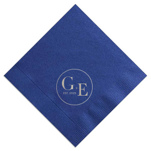 ForYourParty's elegant Dark Navy Cocktail Napkin with Shiny Green Tea Foil will make your guests swoon. Personalize your party's theme today.