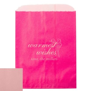 A gift presented in the Warmest Wishes Bag will certainly place good cheer into the hearts of loved ones. The elegant bag comes in a variety of colors with a multitude of inks to create custom text that clearly imparts your holiday message.
