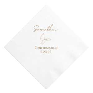 Personalized White Cocktail Napkin with Shiny Champagne Foil has a Dove graphic and is good for use in Animals, Beach/Nautical themed parties and will look fabulous with your unique touch. Your guests will agree!