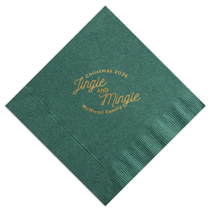 The ever-popular Spruce Cocktail Napkin with Shiny Copper Foil can be customized to complement every last detail of your party.