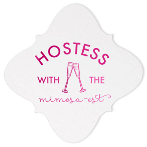 ForYourParty's elegant Kraft with Blush back Deco Coaster with Shiny Fuchsia Foil has a Flutes graphic and is good for use in Drinks, Wedding, Holiday themed parties and are a must-have for your next event—whatever the celebration!