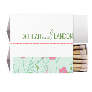Personalized White Classic Custom Photo Matchbox with Matte Moss Green Ink Digital Print Colors will look fabulous with your unique touch. Your guests will agree!