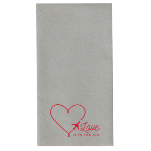 ForYourParty's elegant White Borderless Cocktail Napkin with Satin Lipstick Red Foil has a Airplane Heart Frame graphic and is good for use in Hearts, Wedding, Frames themed parties and will give your party the personalized touch every host desires.
