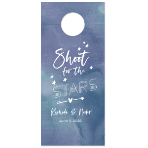 Light up your celebration with the Shoot for the Stars Wedding Sparkler Sleeve. This energetic design, featuring twinkling stars and a heart-pierced arrow, encourages guests to aim high and celebrate love's bright future. Perfect for adding a magical touch to significant moments, from the first dance to the grand exit. Let your love story sparkle under the stars!
