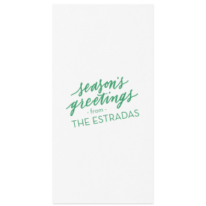 ForYourParty's elegant Marble Gray Cocktail Napkin with Satin Leaf Foil has a Season's Greetings graphic and is good for use in Holiday and Christmas themed parties and will add that special attention to detail that cannot be overlooked.