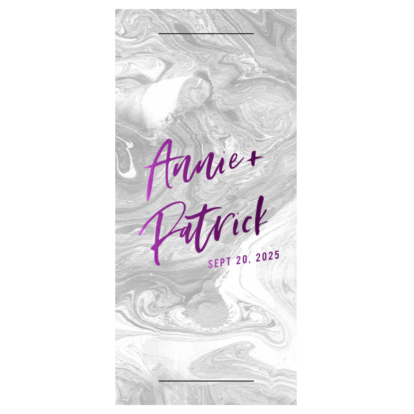 Our beautiful custom Marble Gray Party Pocket with Shiny Lavender Foil can't be beat. Showcase your style in every detail of your party's theme!