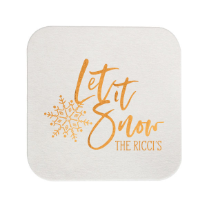 Our custom Eggshell Square Coaster with Shiny Copper Foil has a Snowflake graphic and is good for use in Delphine themed parties and will give your party the personalized touch every host desires.