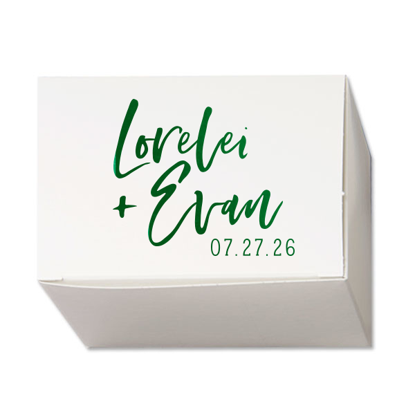 Our custom Stardream Crystal White Rectangle Box with Shiny Leaf Foil can't be beat. Showcase your style in every detail of your party's theme!