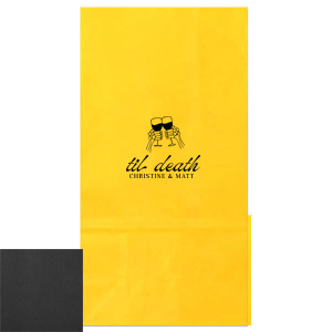 Ideal for gift bags or trick-or-treating, the Til Death Toast Bag is a must need accessory for your Halloween season. Adorned with two skeletal hands clinking wine glasses above personalized text, they are perfect for seasonal weddings or Halloween events.