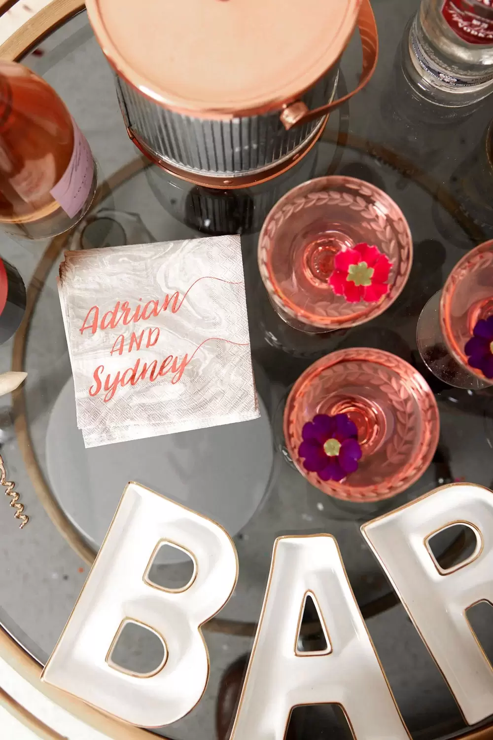 floral rosewater lemonade cocktail